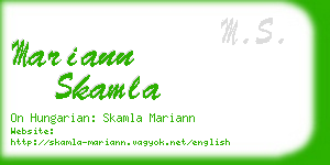 mariann skamla business card